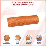 45 x 15cm Physio Yoga Pilates Foam Roller - Side View