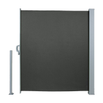 Grey retractable side awning shade, 1.8 x 3m, polyester with steel frame