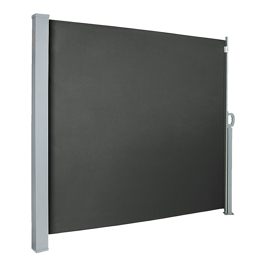 Grey retractable side awning shade, 1.8 x 3m, polyester with steel frame, image 6