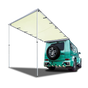 Car Side Awning Roof, 1.4m x 2m, 420D Oxford Canvas, Telescopic Legs, Beige, with Carry Bag
