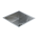 440x440mm Handmade Stainless Steel Undermount / Topmount Kitchen Laundry Sink with Waste - Top-Down View