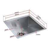 440x440mm Handmade Stainless Steel Undermount / Topmount Kitchen Laundry Sink with Waste - Extra Image