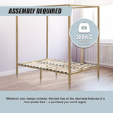 4 Four Poster Queen Bed Frame - Low Angle