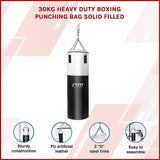 30kg Heavy Duty Boxing Punching Bag Solid Filled - Side View