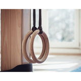 Birch Wood Gymnastic Rings with Adjustable Straps  Strength & Calisthenics Training