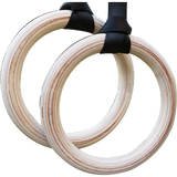 Birch Wood Gymnastic Rings with Adjustable Straps  Strength & Calisthenics Training