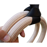 Birch Wood Gymnastic Rings - Close-Up Angle