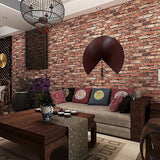 10m 3D Red Brick Print Theme Wallpaper - Front View