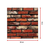 10m 3D Red Brick Print Theme Wallpaper - Low Angle