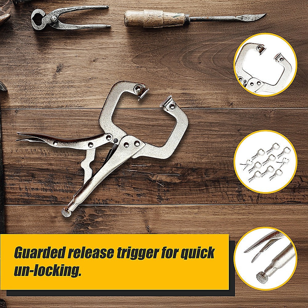 10pc Heavy Duty Steel C-Clamps 6 Mig Welding Locking Plier Vice Grip