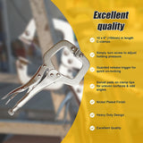 10pc Heavy Duty Steel C-Clamps 6 Mig Welding Locking Plier Vice Grip - Low Angle