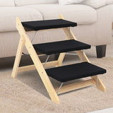 3 Steps Portable Dog Cat Pet Stairs - Front View