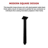 Shower Head Arm Wall Connector Electroplated Matte Black Finish - 45-Degree Angle