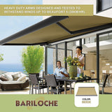 4.0m x 3.0m Retractable Folding Arm Awning Heavy Duty Full Cassette Motorised - Low Angle
