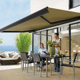 4.0m x 3.0m Retractable Folding Arm Awning Heavy Duty Full Cassette Motorised - Front View