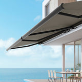 4.0m x 3.0m Retractable Folding Arm Awning Heavy Duty Full Cassette Motorised - 45-Degree Angle