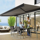 4.0m x 3.0m Retractable Folding Arm Awning Heavy Duty Full Cassette Motorised - Front View