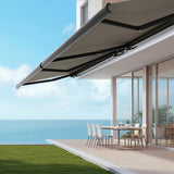 4.0m x 3.0m Retractable Folding Arm Awning Heavy Duty Full Cassette Motorised - 45-Degree Angle