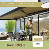 5.0m x 3.0m Retractable Folding Arm Awning Heavy Duty Full Cassette Motorised - Top-Down View