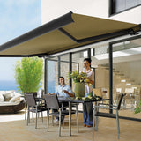 5.0m x 3.0m Retractable Folding Arm Awning Heavy Duty Full Cassette Motorised - Front View
