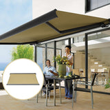 5.0m x 3.0m Retractable Folding Arm Awning Heavy Duty Full Cassette Motorised - 45-Degree Angle