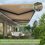 5.0m x 3.0m Retractable Folding Arm Awning Heavy Duty Full Cassette Motorised - Low Angle