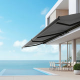 5.0m x 3.0m Retractable Folding Arm Awning Heavy Duty Full Cassette Motorised - Rear View
