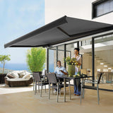 5.0m x 3.0m Retractable Folding Arm Awning Heavy Duty Full Cassette Motorised - Front View