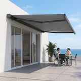 5.0m x 3.0m Retractable Folding Arm Awning Heavy Duty Full Cassette Motorised - 45-Degree Angle