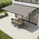 5.0m x 3.0m Retractable Folding Arm Awning Heavy Duty Full Cassette Motorised - Front View