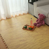 12 Tiles EVA Fitness Home Yoga Gym Interlocking Floor Puzzle Mat - Wood Colour - Front View
