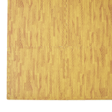 12 Tiles EVA Fitness Home Yoga Gym Interlocking Floor Puzzle Mat - Wood Colour - Top-Down View