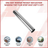 One Way Mirror Privacy Reflection Window Tint Film STOP HEAT 24Ft x 2Ft - Side View