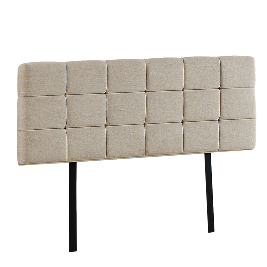Linen Fabric Double Bed Deluxe Headboard Bedhead - Beige