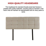 Linen Fabric Double Bed Deluxe Headboard Bedhead - Beige - Extra Image