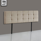 Linen Fabric King Bed Deluxe Headboard Bedhead - Beige - Top-Down View