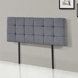 Linen Fabric Double Bed Deluxe Headboard Bedhead - Grey - 45-Degree Angle
