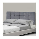 Linen Fabric Queen Bed Deluxe Headboard Bedhead - Grey - Front View