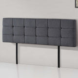 Linen Fabric King Bed Deluxe Headboard Bedhead - Grey - Top-Down View