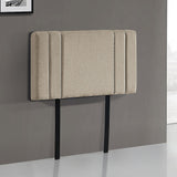 Linen Fabric Single Bed Deluxe Headboard Bedhead - Beige - Top-Down View