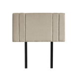 Linen Fabric Single Bed Deluxe Headboard Bedhead - Beige - Low Angle