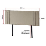 Linen Fabric Queen Bed Deluxe Headboard Bedhead - Beige - Extra Image