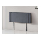 Linen Fabric Double Bed Deluxe Headboard Bedhead - Grey - Front View