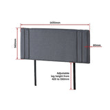 Linen Fabric Double Bed Deluxe Headboard Bedhead - Grey - Rear View