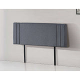 Linen Fabric Queen Bed Deluxe Headboard Bedhead - Grey - Front View