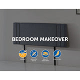 Linen Fabric Queen Bed Deluxe Headboard Bedhead - Grey - Top-Down View
