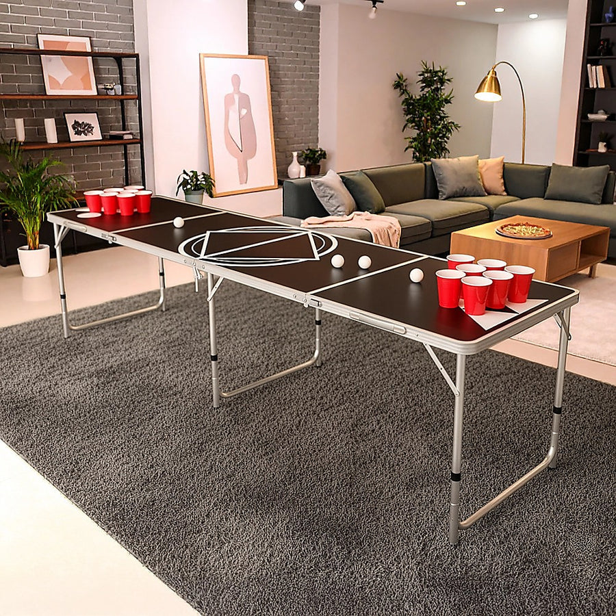 Professional 8ft Beer Pong Table Drinking Game