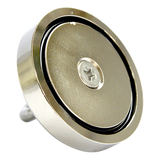 Round Neodymium Fishing Magnet with Countersunk Hole and Eyebolt, 500 LBS pull - Rear View