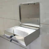 304 Stainless Steel Hand Paper Towel Dispenser Holder Toilet Heavy Duty - Front View