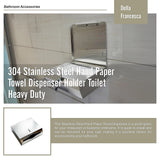 304 Stainless Steel Hand Paper Towel Dispenser Holder Toilet Heavy Duty - Low Angle